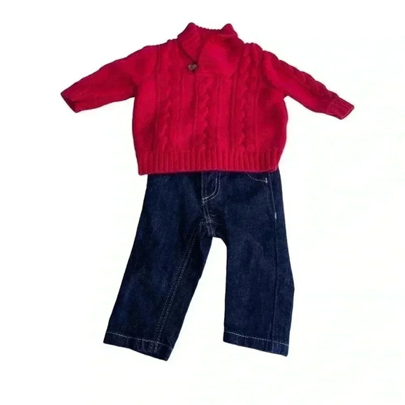 Boys Old Navy Sweater Jean Set•Size 0-3 Months•Preowned Great Condition• - Picture 1 of 5